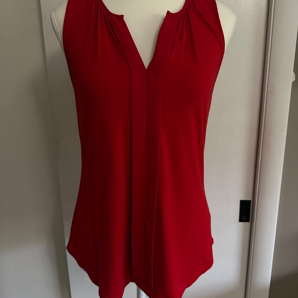 The Limited Red Asymmetrical Sleeveless Tank Top
